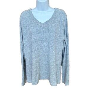 Under Armour Womens Semi Fitted Heatgear Long Sleeve V Neck Hoodie Shirt Size XL